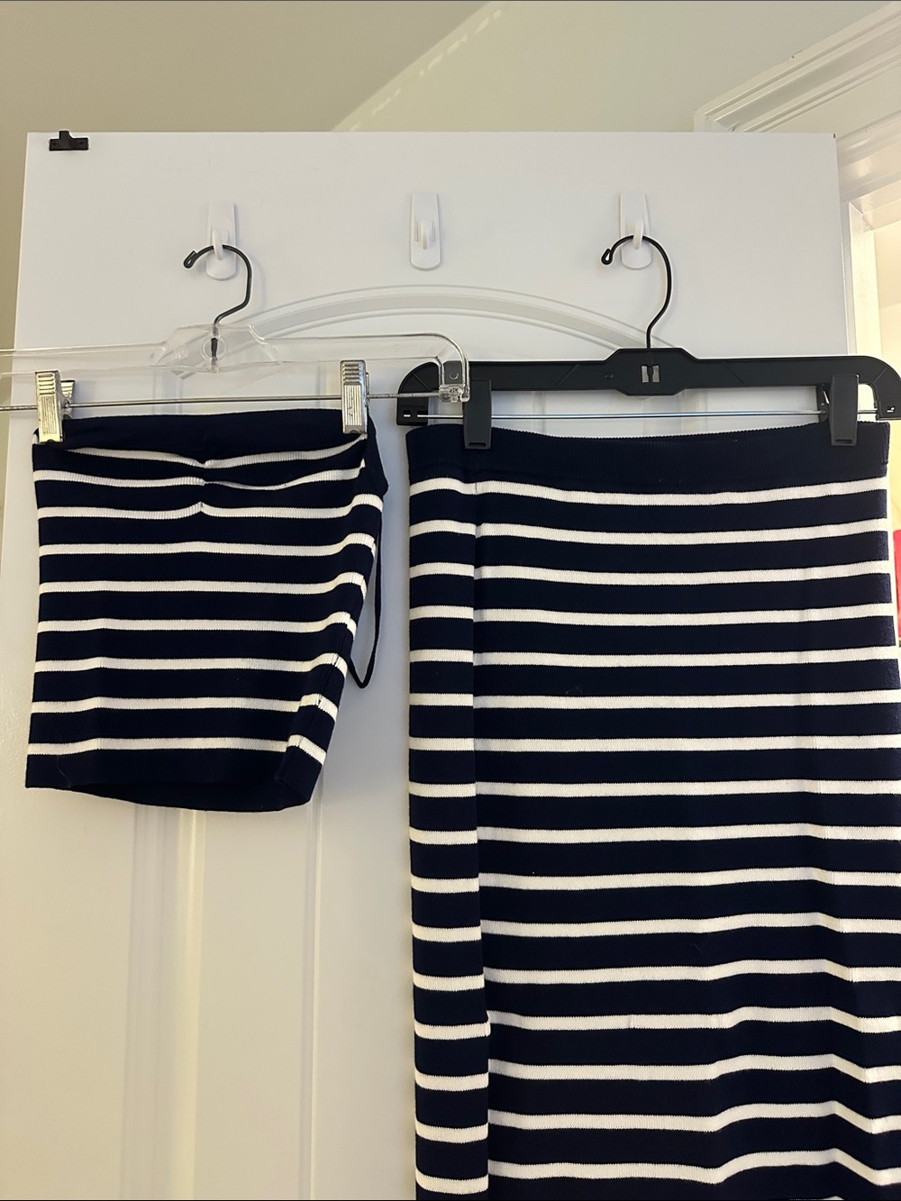 Navy and White Striped Knit Set